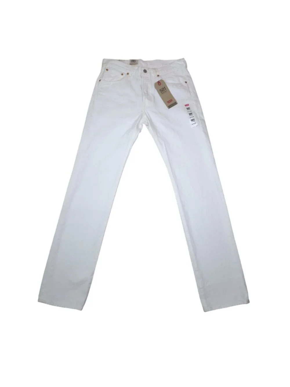 Levis 501 Original White Jeans W31 L34 Straight Leg 100% Cotton